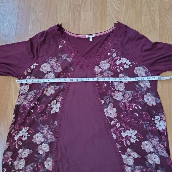 NEW! Marucies Crochet & Lace Floral Long Sleeve Blouse - size 4X in Purple - Picture 8 of 12